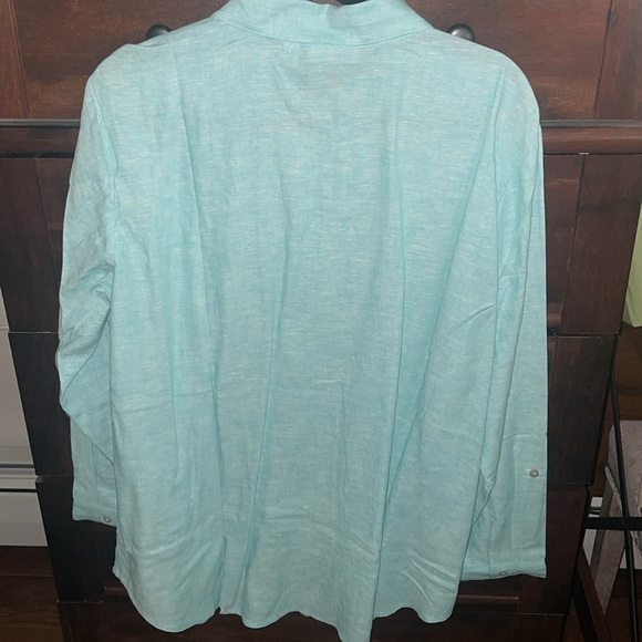 NWT Susan Graver Petite Easy Linen Blend Cross- Dyed Tunic - Picture 8 of 8